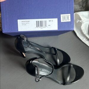 Stuart Weitzman Black Leather Heels